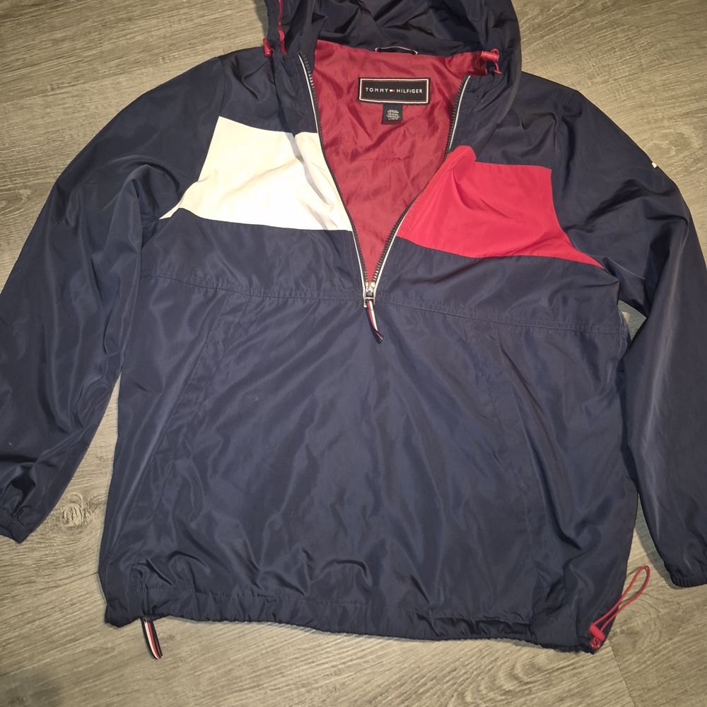 Tommy Hilfiger Men's Navy, Red & White Windbreaker Jacket